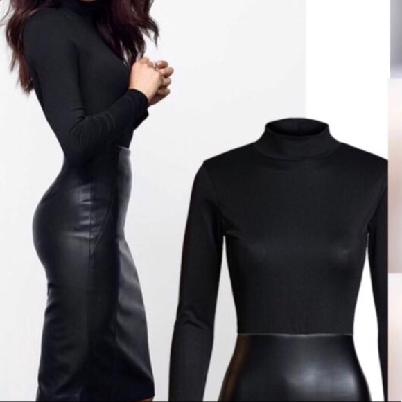 🌼NWT Gorgeous Leatherette Bottom Dress - Picture 2 of 4